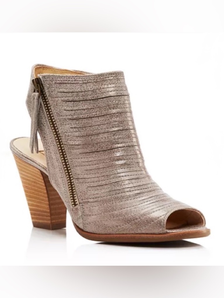 Paul Green Cayenne Peep Toe Metallic Booties Size 9